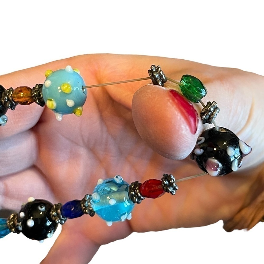 Lampwork beads bracelet, glass, colourful, unique. - Picture 7 of 7